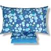 Bassetti Completo Lenzuola Letto singolo 100% Cotone Art. Bubble - 1 Lenzuolo Sopra 160x280 cm + 1 Lenzuolo con Angoli 90x200 cm + 2 Federe 50x80 cm (Blu)