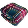 Tata Home Coperta Plaid Morbida Coperta Pile Super Calda Invernale Plaid Divano Flanella Retro Agnellato Sherpa 3 Misure 5 Disegni (Scozzese Verde, Matrimoniale 200x230 cm)