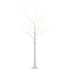 HOMCOM Albero di Natale Bianco con Luci LED e 12 Rami per Interni ed Esterni, Albero di Natale Artificiale in PP e Metallo, 22x22x180 cm