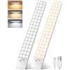 YOOKESEN 108 LED Sottopensile Cucina, 32CM Luce Armadio con Sensore, 2000mAH Magnetico Lampada Led Ricaricabile, 4 Modalità Luce Notturna per Camera da Letto, corridoio, Armadio, Cucina.(2Pezzi | PRO)