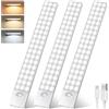 YOOKESEN 108 LED Sottopensile Cucina, 32CM Luce Armadio con Sensore, 2000mAH Magnetico Lampada Led Ricaricabile, 4 Modalità Luce Notturna per Camera da Letto, corridoio, Armadio, Cucina.(3Pezzi | PRO)
