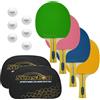 Senston Set di racchette da ping pong (4 racchette) - Opzioni colorate per competizioni casuali e divertimento in famiglia | Il set da ping pong perfetto per ragazzi e adulti