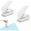 Tuwonwa 2 mini fori singoli portatili per ufficio, bianco, scuola e progetti fai da te, perforatore per raccoglitori, punzonatrice a cerchio, portatile per un foro, piccolo perforatore per pulire, mini