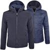 VEQUÈ Giubbotto Uomo Ivernale Double Face Giacca Reversibile Giubbino Imbottito Impermeabile Casual Moderno (IT, Testo, XXL, Regular, Regular, Blu)