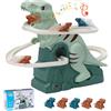 Chidiam Giocattolo da arrampicata con dinosauro, giocattolo per salire le scale, giocattolo da corsa per bambini, dinosauro sulle montagne russe con musica, luce intelligenza, puzzle educativo, per ragazzi e