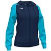 Joma901336.342.M giacca academy iv con cappuccio blu turchese fluor
