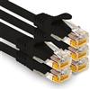 1aTTack.de - 5 cavi di rete Cat7 da 0,5 m, Cat.7 Ethernet, cavo patch Lan & Cat 7 per la massima velocità di Internet e collega tutti i dispositivi con presa RJ 45 nero