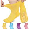 LOFIR Calze Donna Antiscivolo Diabetici: Calzini Bamboo senza Elastico senza Cuciture Extra Larghi per Gravidanza Anziana Caviglie Piedi Gonfi 4 Paia 43-46 Multicolore