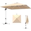 Outsunny Ombrellone da Giardino a Manovella 3x3m Inclinabile su 5 Livelli, Ombrellone Decentrato a Braccio con Base a Croce Girevole a 360° e Presa d'Aria, in Poliestere, Alluminio, UV50+, Cachi