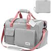 Flintronic Borsone da Viaggio Pieghevole, Borsone Palestra Sportiva con Etichetta Bagaglio, Borsa Sportiva con Scomparto Scarpe, Grande Capacità Borsa da Viaggio Duffel per Sport/Viaggi (36L)