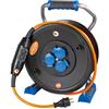 as - Schwabe Xperts PRCD-S - Avvolgicavo con cavo da 40 m, colore: Arancione - Cavo di prolunga con 3 prese di contatto di protezione - IP44 - Made in Germany - Nero I 23829 3500 W