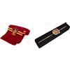 Ciao- Sciarpa Harry Potter Gryffindor Originale con Stemma Ricamato Accessori & Bacchetta Hermione Granger (30cm) con Stemma Gryffindor in Scatola Clip, Marrone, 20196