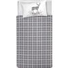 PENSIERI DELICATI Parure Copripiumino Singolo 100% Cotone, Completo di Sacco 155x200cm e 1 Federa 52x82cm, Made in Italy, Copripiumino Lavabile In Lavatrice A 40°, Fantasia Tartan Grigio