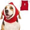 Winmany Cappello natalizio per cani con fori per le orecchie, taglia S, M, L, invernale, lavorato a maglia, con pompon per animali domestici, paraorecchie, grazioso costume natalizio (S)
