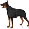FEimaX Cappotto per Cani Antivento Caldo Giacca Invernale Cane Cappottino Riflettente per Cani di Taglia Media e Grande Abbigliamento Gilet Calda Regolabile Vestiti con Anello a D (6XL, Nero)