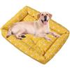 Waigg Kii Letto per cani grande e ortopedico, grande, lavabile, rettangolare, morbido, calmante per cani e gatti di taglia media e piccola (giallo, 54 x 44 cm)
