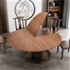 SEIFE Piano del tavolo rotondo pieghevole, 55-86 ， in legno, estensibile per piano del tavolo(Walnut,160cm/62.9in)