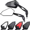 Area1 Coppia Specchietti Retrovisori Universali per Moto - Omologati E, Filettatura 2x M10 Destra con Adattatore Sinistro, Compatibili con GSX-S, GSF Bandit, SV650, R12, S1000R/XR, R (Carbon Look)