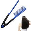 Generico Pettine Lisciante Per Capelli A Forma Di V - Pettine Lisciante Professionale Per Capelli Da Donna | Spazzola Lis-ciante A Forma Di V Per Parrucchiere Per Spostamenti Da Casa E Appuntamenti (Blu)