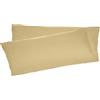 H HANSEL HOME 2 Pezzi Federe 135x40cm per Cuscino Letto in 100% Microfibra con Cerniera, Copricuscini Morbido e Trasparente - Cachi