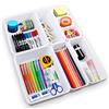 Sunshine smile Organizer Cassetti Bagno Cucina, 8 Pezzi Divisori Organizzatore Cassetti in Plastica di 3 Dimensioni, Portaposate Separatori Organizer Scrivania Contenitori per Trucchi Bagno Cucina Ufficio