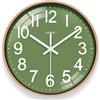 TAHEAT Orologio da parete moderno, 25 cm, verde e oro, silenzioso, analogico, funzionamento a batteria, al quarzo, per soggiorno, camera da letto, bagno, cucina