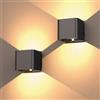 Ainostone Applique da Parete con Sensore di Movimento 2 Pezzi LED Lampada da Parete Interno Bianco Caldo 2 Modalità Angolo di Luce Regolabile Ricaricabile USB-C per Balconi, Corridoi, Camere da Letto
