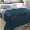 Delindo Lifestyle Tagesdecke Belford blu, copriletto per letto singolo, tinta unita, trapuntato, 140x210 cm