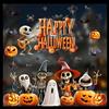 Zindoo Vetrofanie Halloween 1 Fogli 19 Pezzi 90x40cm Halloween Decorazioni Grande Teschio, Zucca, Pipistrello e Ragno Adesivo Statico Riutilizzabile Adatto a Casa, Finestre, Vetro e Porte