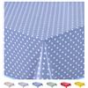 Home Direct Tovaglia in Tela Cerata plastificata Rettangolare 140 x 240cm Pois Piccolo (Blu Grigio)