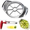 Detontek Affettatrice per Mele in Acciaio Inossidabile, 2 pezzi Affettatrice per Mele e Pere Affettatrice per Frutta Affettatrice, Facile da Pulire per Tagliare la Frutta in Modo Facile e Veloce