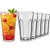 Glasset Bicchieri XXL, set da 6 pezzi, 700 ml, design americano, bicchieri da cocktail Highball, 100% riciclabili, lavabili in lavastoviglie, trasparenti