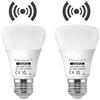 Vanpus LED Lampada con Sensore di Movimento e Crepuscolare - 10W 2700K Bianco Caldo, Auto Accensione/Spegnimento per Garage, Corridoi, Giardini Esterni (2 Pezzi)
