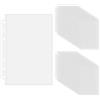 QOOSIKICC 60 Pz Cartelline Portadocumenti A6, Buste Trasparenti, Buste per Raccoglitori ad Anelli in Plastica con 6 Fori per Raccoglitori Documenti Quaderni Biglietti Brochure (A6)