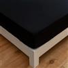 DOTBUY-SHOP Lenzuolo con Angoli Una Piazza e Mezza, Microfibra Coprimaterasso Matrimoniale, Tinta Unita Letto Singolo Doppio Sovrapposizioni di Toppers con Angoli Elastici (120x200cm,Nero)