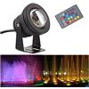 WZYJLyds Faretti Immersione faretto subacquee 10W luci for Piscina IP68 Impermeabile A Montaggio Superficiale Faretto subacqueo (Color : RGB+Remote Control, Size : B-12V)