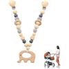 BFUZXY Catena per passeggino in legno per bambini, con elefante in legno, per neonati e bambini a partire da 0 mesi