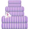 CASA COPENHAGEN Ecstaic Asciugamani 6 Pezzi Set - Viola, 600 g/m², 2 Asciugamani da Bagno, 2 Asciugamani, 2 Salviette in Morbido Cotone Egiziano per Bagno, Cucina e Doccia