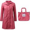 SYDUZAX Giacca Impermeabile da Donna Poncho Lungo Pieghevole da Pioggia con Tasca Portaoggetti Giacca a Vento con Coulisse Stampa a Pois Lunghi Giacca Casual Antipioggia e Antivento con Tasche