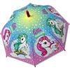Chanos Ombrello per bambini per ragazze, unicorno Ø 70 cm, leggero (circa 200 g), manuale, dai 3 anni in su, colorato arcobaleno, con manico in plastica