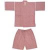 ZEALMAX Kimono da Donna, Camicia Giapponese e Pigiama Corto, Cotone Loungewear Lounge Set Spa Accappatoio, Onde Rosse, Multicolore, M