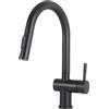 SEMANEY Rubinetto da cucina nero, ad alta pressione con doccetta estraibile, 2 modalità di acqua, girevole a 360°, miscelatore da cucina, monocomando, cucina
