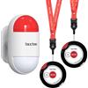 taoctee Allarme Panico con Pulsante Emergenza per Sicurezza,Sirena Remoto con Luce Stroboscopica per Casa,Ufficio o Negozio,Pulsante Leggero e Compatto con Laccetto(Batteria USB)