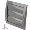 LIRAST Ø 100 mm Grigia Griglia di Ventilazione in Plastica con Alette a Gravità - Griglie D'Aerazione con Rete Anti Insetti