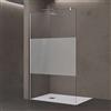 doporro Walk in Box Doccia 90x200cm Parete Fissa Doccia in Vetro Parzialmente Satinato di Spessore 10mm con Barra Stabilizzatrice Regolabile in Acciaio Inox Profilo Cromo Bremen02MS