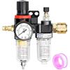 Ruikdly Regolatore Pressione Compressore, Regolatore di Pressione del Compressore D'aria da 1/4, Aria Compressa Filtro con Manometro per Compressore e Utensili Aria Pneumatici