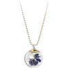 Gioielli Botanici Collana Lavanda in Acciao Inox Oro, Ampolla in Vetro con Fiori Naturali e semi di soffione