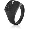 Akitsune Opus Ring | Anello di design da donna e uomo, in acciaio inox, grande sigillo minimalista