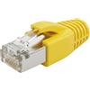 Lumonic 10x spine di rete RJ45 giallo I Con scarico della trazione, protezione dall'inserimento e dalla piegatura I Spina a crimpare per cavi di rete LAN CAT5, CAT6 e CAT7
