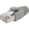 Lumonic 10x Spina di rete RJ45 Plug Grigio I Con scarico della trazione, aiuto all'inserimento e protezione dalla piegatura I Spina a crimpare per cavi LAN di rete CAT5, CAT6 e CAT7